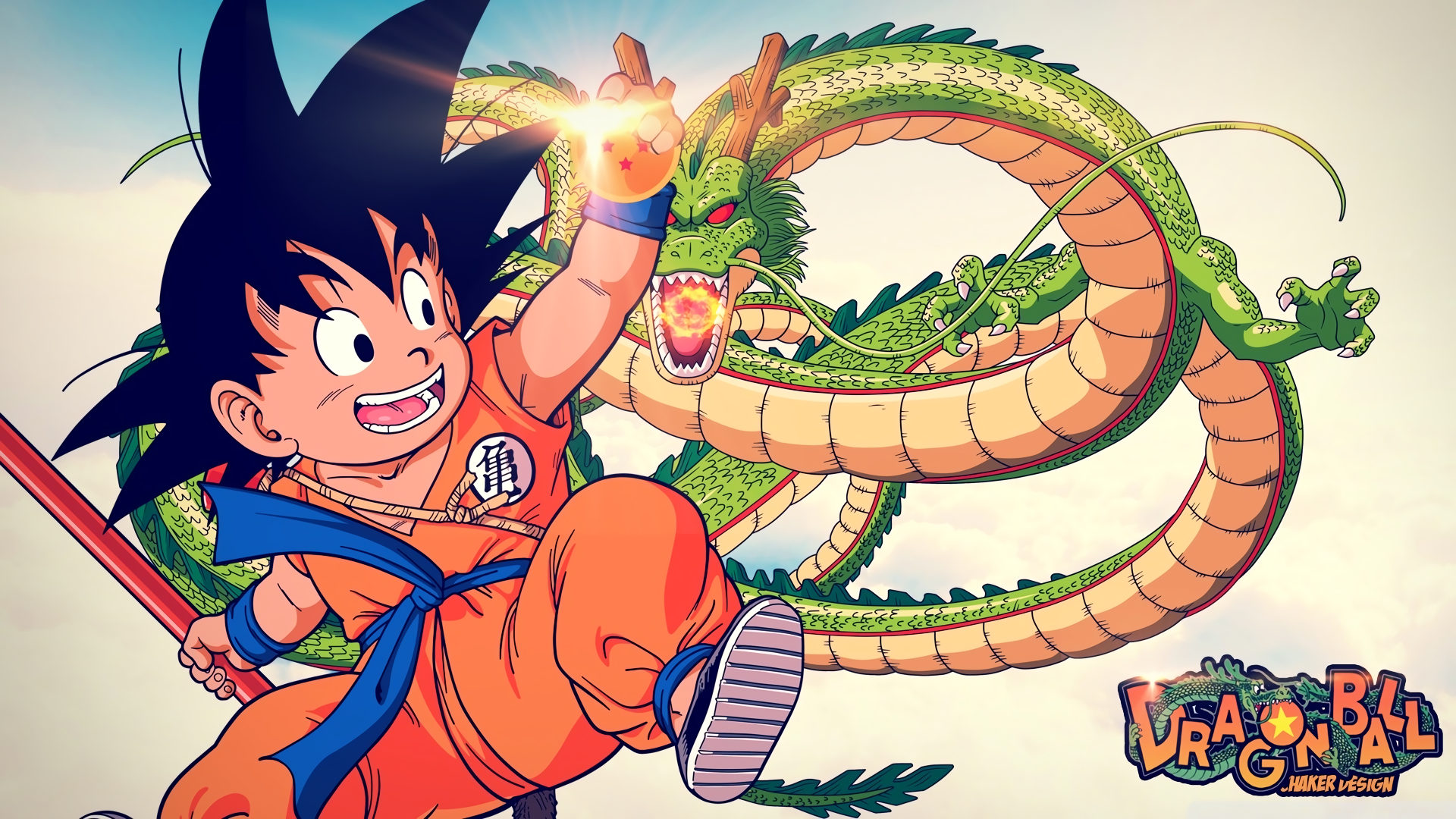 Imagem do Goku junto ao Dragão Shenlong